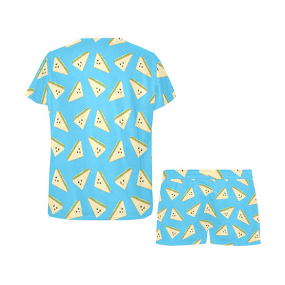Sandwich Emoji Print Design LKS305 Women's Short Pajama Set