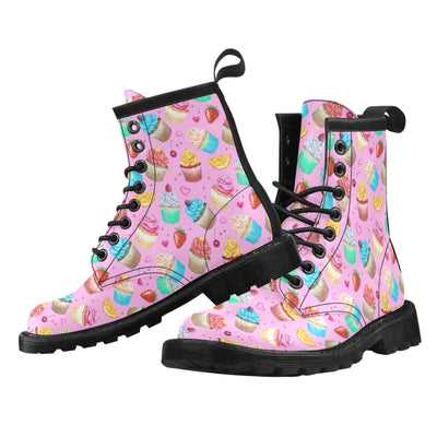 Cupcake Pattern Print Design CP05 Women's Boots