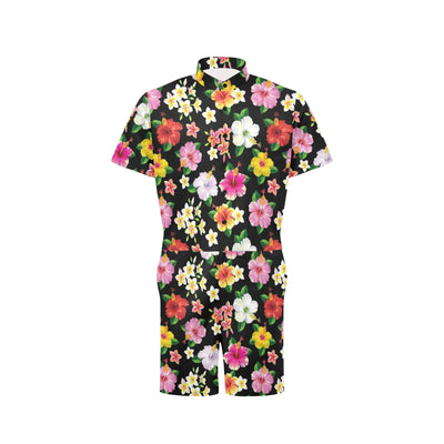 Hibiscus Pattern Print Design HB025 Men's Romper