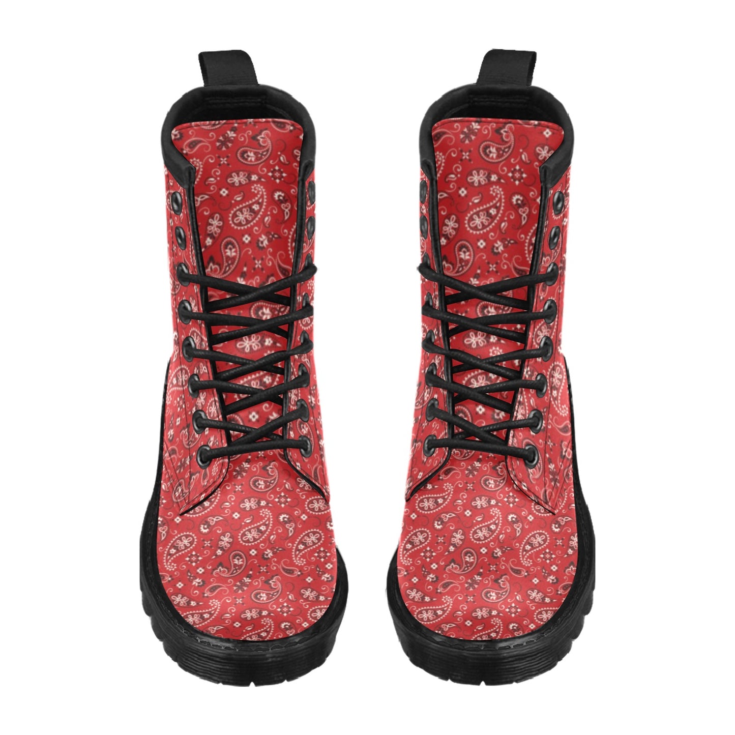 Bandana Paisley Red Print Design LKS3011 Women's Boots