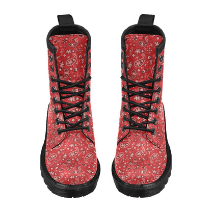 Bandana Paisley Red Print Design LKS3011 Women's Boots