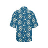 Anchor Pattern Print Design 01 Women's Hawaiian Shirt