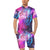 Galaxy Night Purple Space Print Men's Romper