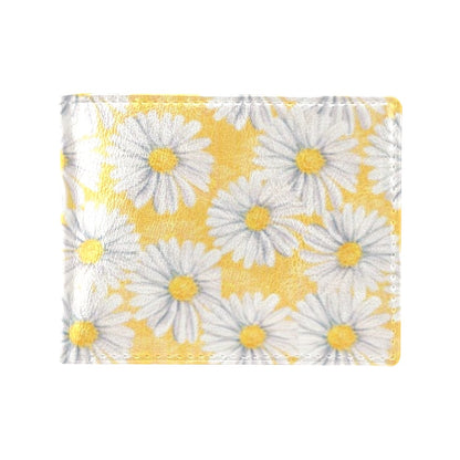 Daisy Yellow Watercolor Print Pattern Men's ID Card Wallet