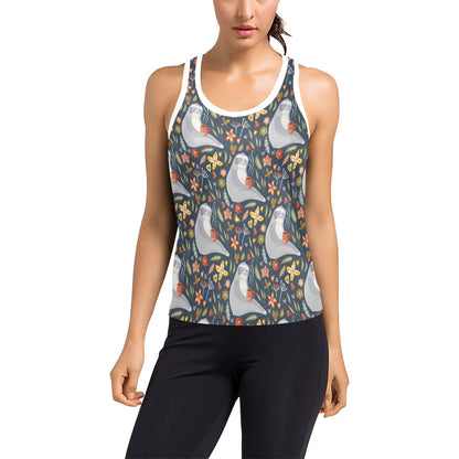 Sloth Print Design LKS303 Women's Racerback Tank Top