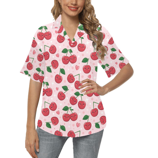 Cherry Pattern Print Design CH02 Women's Hawaiian Shirt