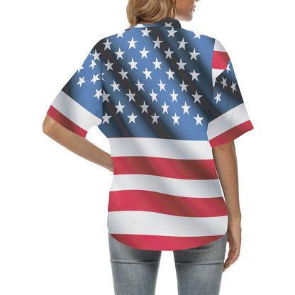 American flag Classic Women's Hawaiian Shirt