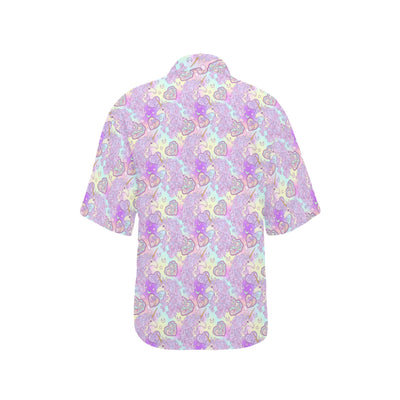 Unicorn Rainbow Star Heart Print Women's Hawaiian Shirt