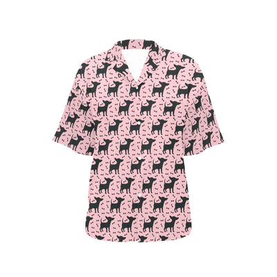 Chihuahua Pink Print Pattern Women's Hawaiian Shirt