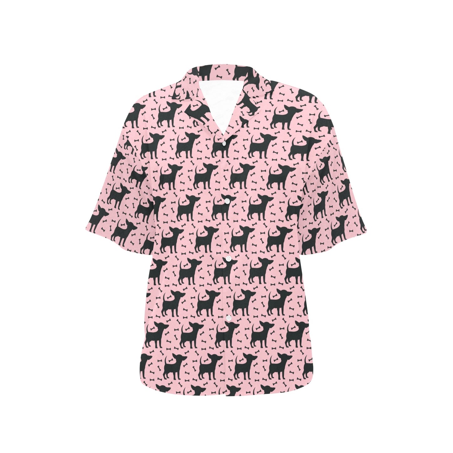 Chihuahua Pink Print Pattern Women's Hawaiian Shirt