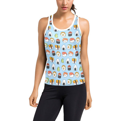 Sushi Print Design LKS303 Women's Racerback Tank Top