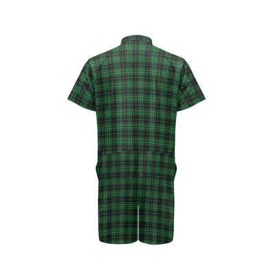 Green Tartan Plaid Pattern Men's Romper