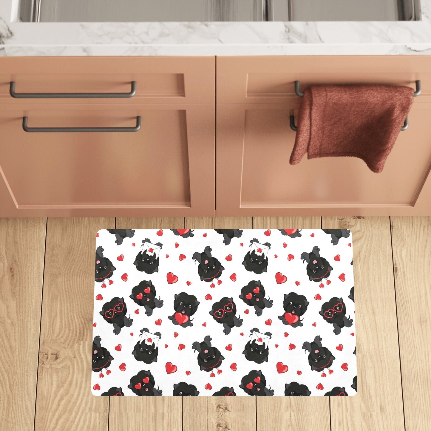 Affenpinscher Pattern Print Design 01 Kitchen Mat