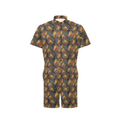 Bird Of Paradise Pattern Print Design 01 Men's Romper