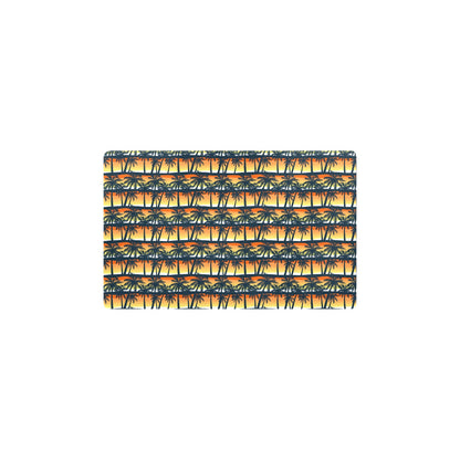 Palm Tree Sunset Design Print Kitchen Mat