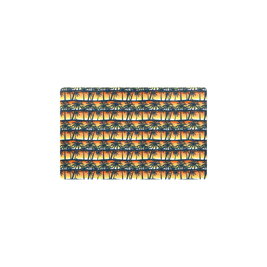 Palm Tree Sunset Design Print Kitchen Mat