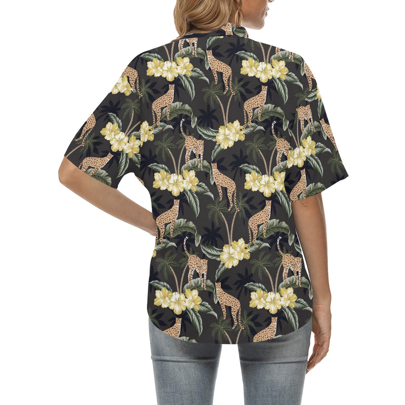 Cheetah Pattern Print Design 04 Women's Hawaiian Shirt