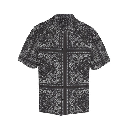 Bandana Black White Print Design LKS302 Men's Hawaiian Shirt