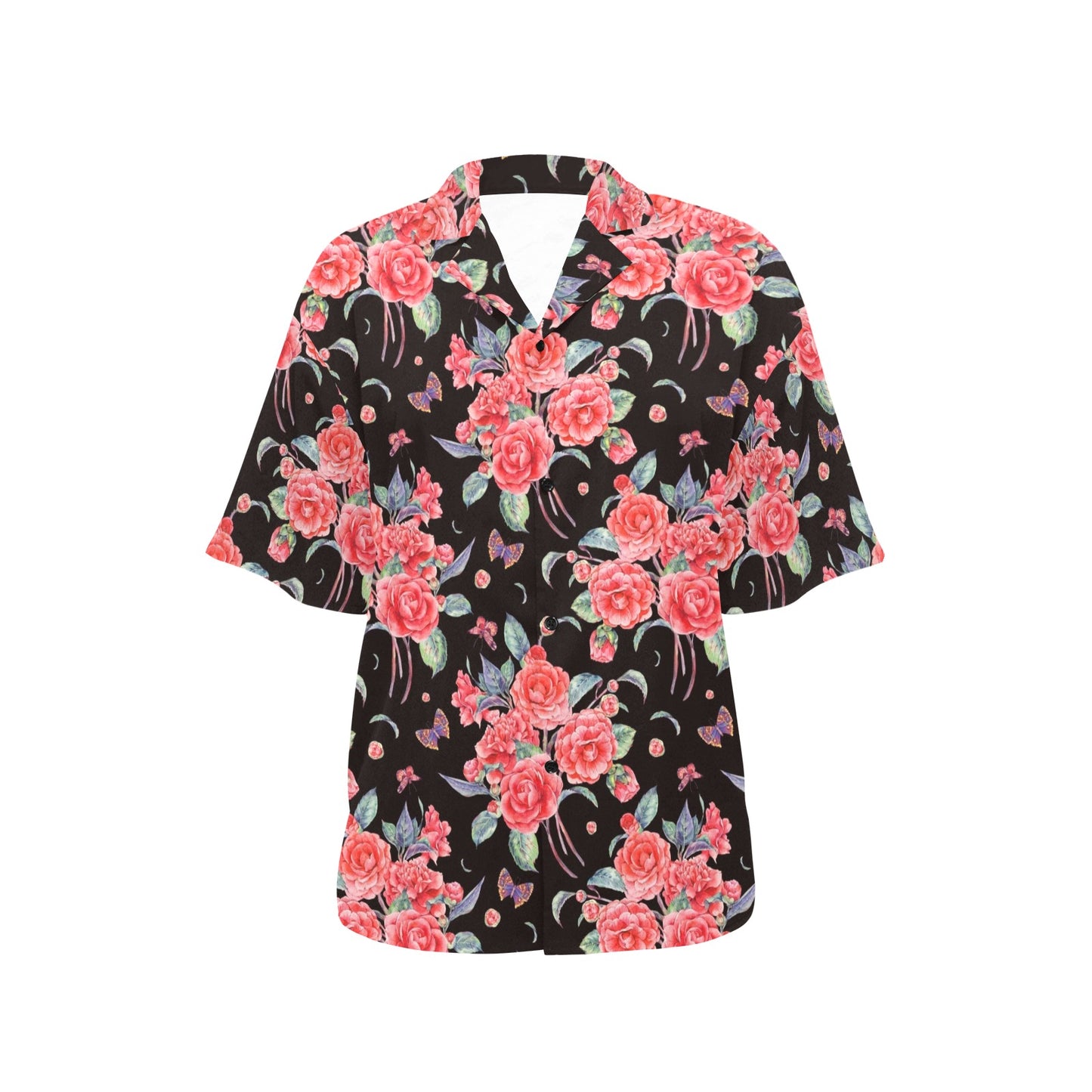 Camellia Pattern Print Design CM03 Women's Hawaiian Shirt