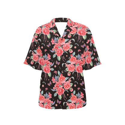 Camellia Pattern Print Design CM03 Women's Hawaiian Shirt