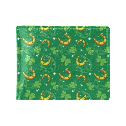 Shamrock With Horse Shoes Print Design LKS305 Men's ID Card Wallet