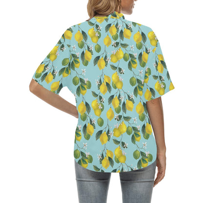 Lemon Pattern Print Design LM05 Women's Hawaiian Shirt