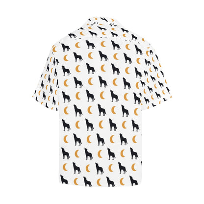 Wolf Moon Print Design LKS302 Men's Hawaiian Shirt