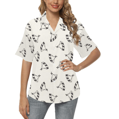 Skydiver Print Design LKS301 Women's Hawaiian Shirt