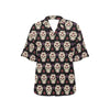 Sugar Skull Print Design LKS304 Women's Hawaiian Shirt