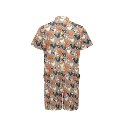 Chicken Evolution Pattern Men's Romper