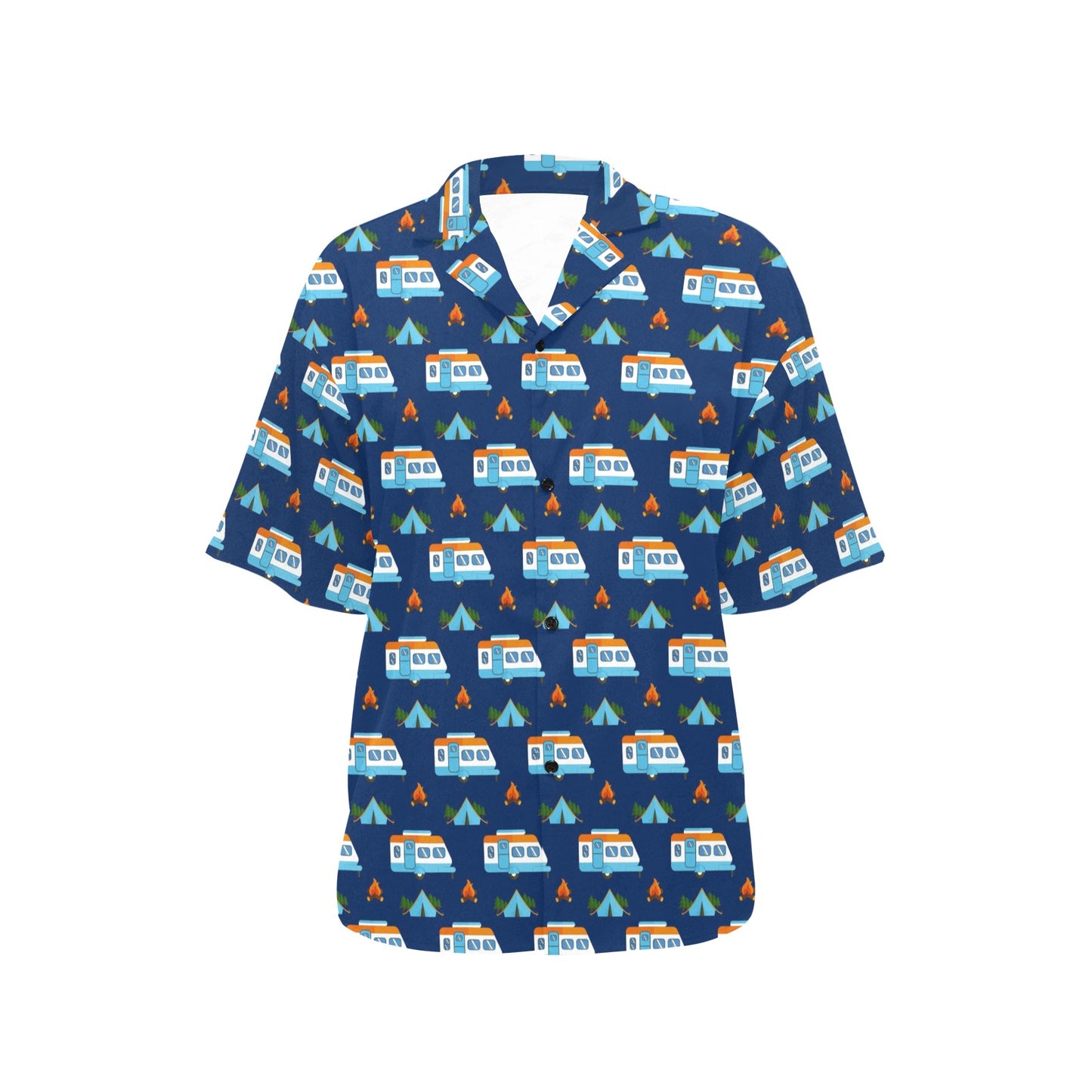 Camper Pattern Camping Themed No 3 Print Women's Hawaiian Shirt