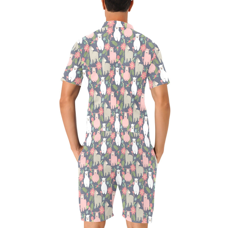 Alpaca Pattern Print Design 03 Men's Romper