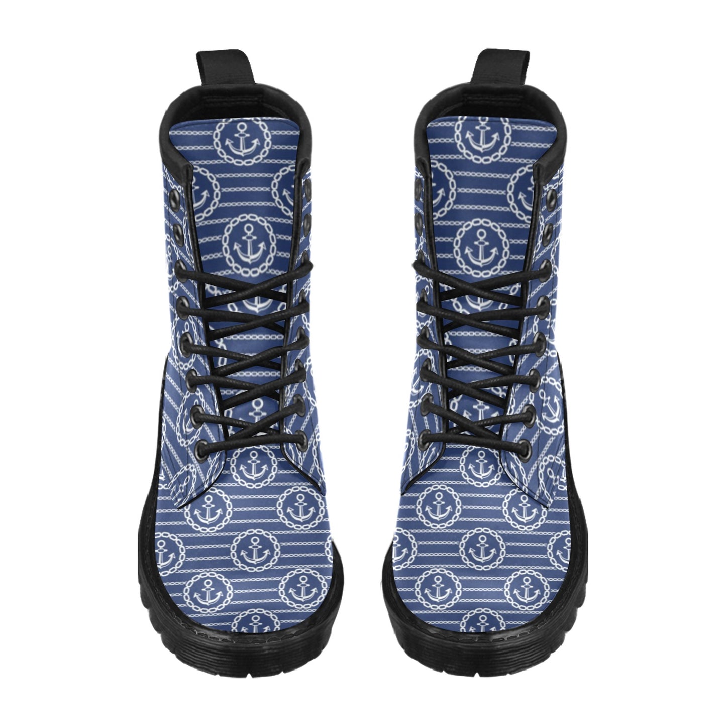 Anchor Stripe Pattern Women's Boots