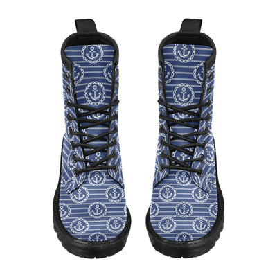 Anchor Stripe Pattern Women's Boots