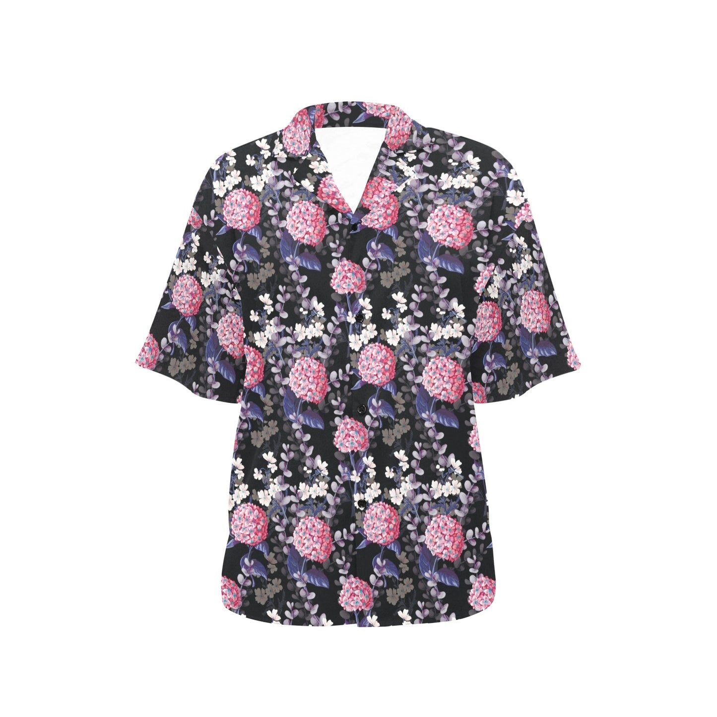 Hydrangea Pattern Print Design HD04 Women's Hawaiian Shirt