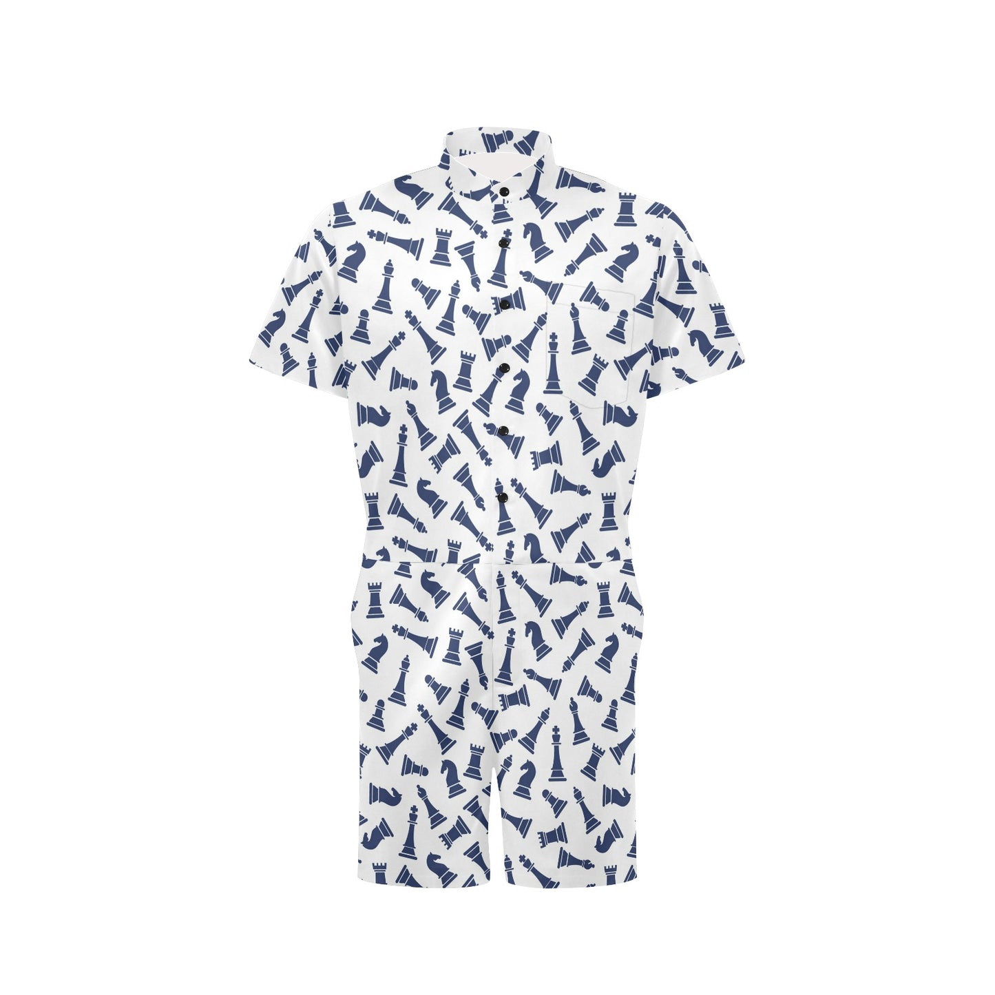 Chess Pattern Print Design 03 Men's Romper