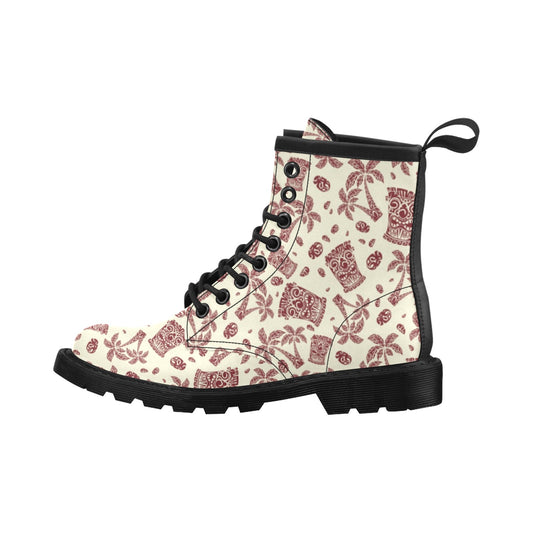Tiki Tribal Mask Palm Tree Women's Boots