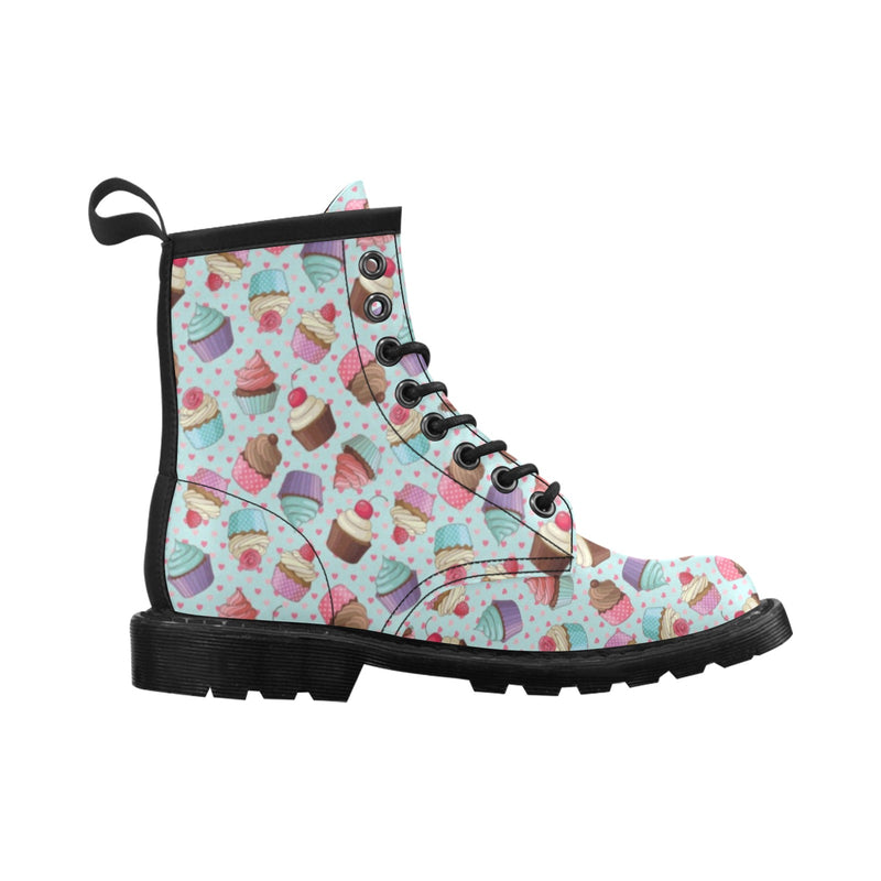 Cupcakes Fancy Heart Print Pattern Women's Boots