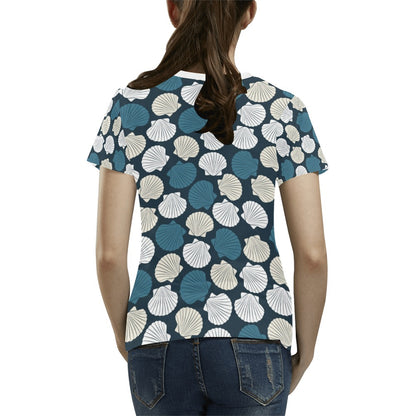 Seashell Print Design LKS3013 Women's  T-shirt