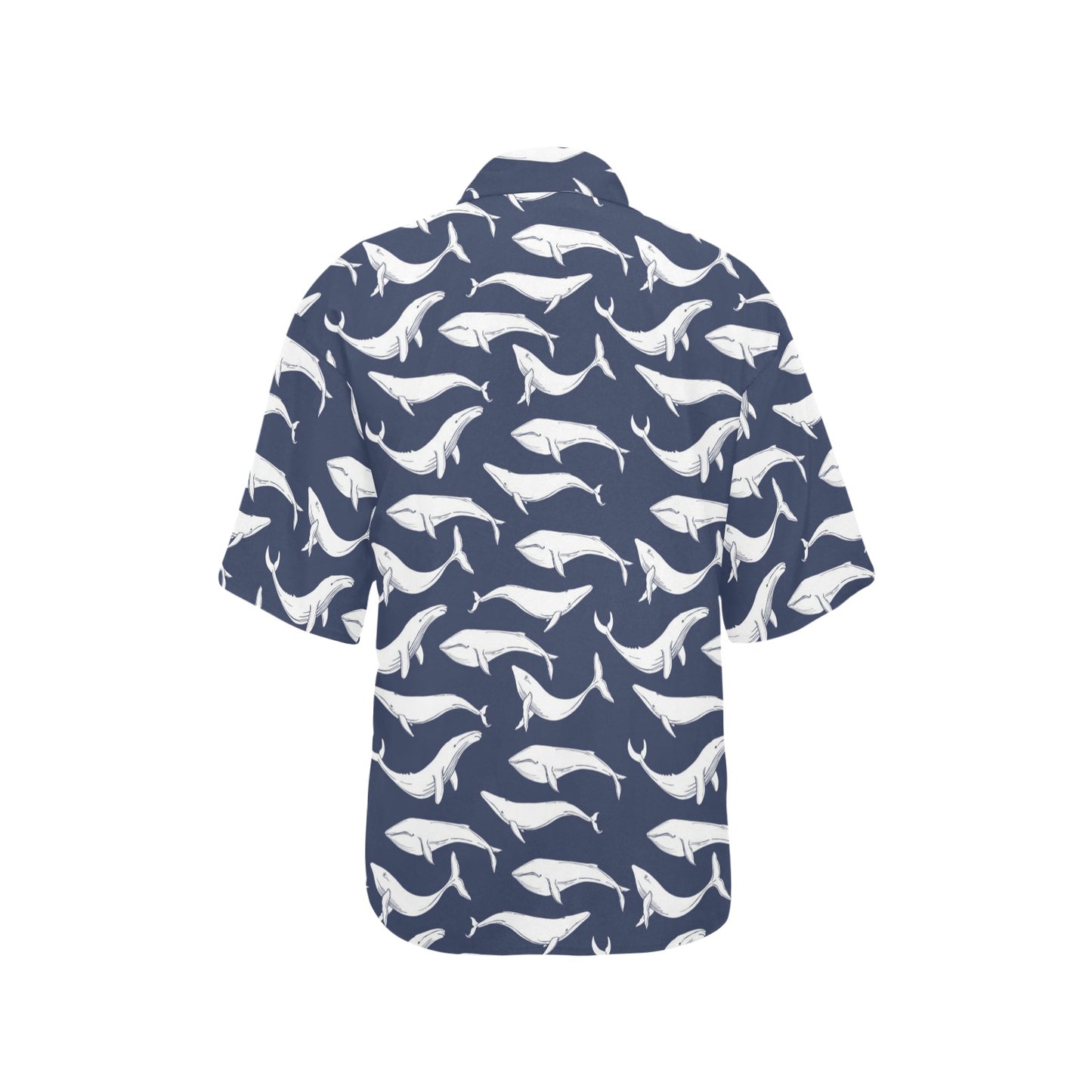 Whale Print Design LKS308 Women's Hawaiian Shirt