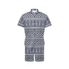 Blue White Tribal Aztec Men's Romper