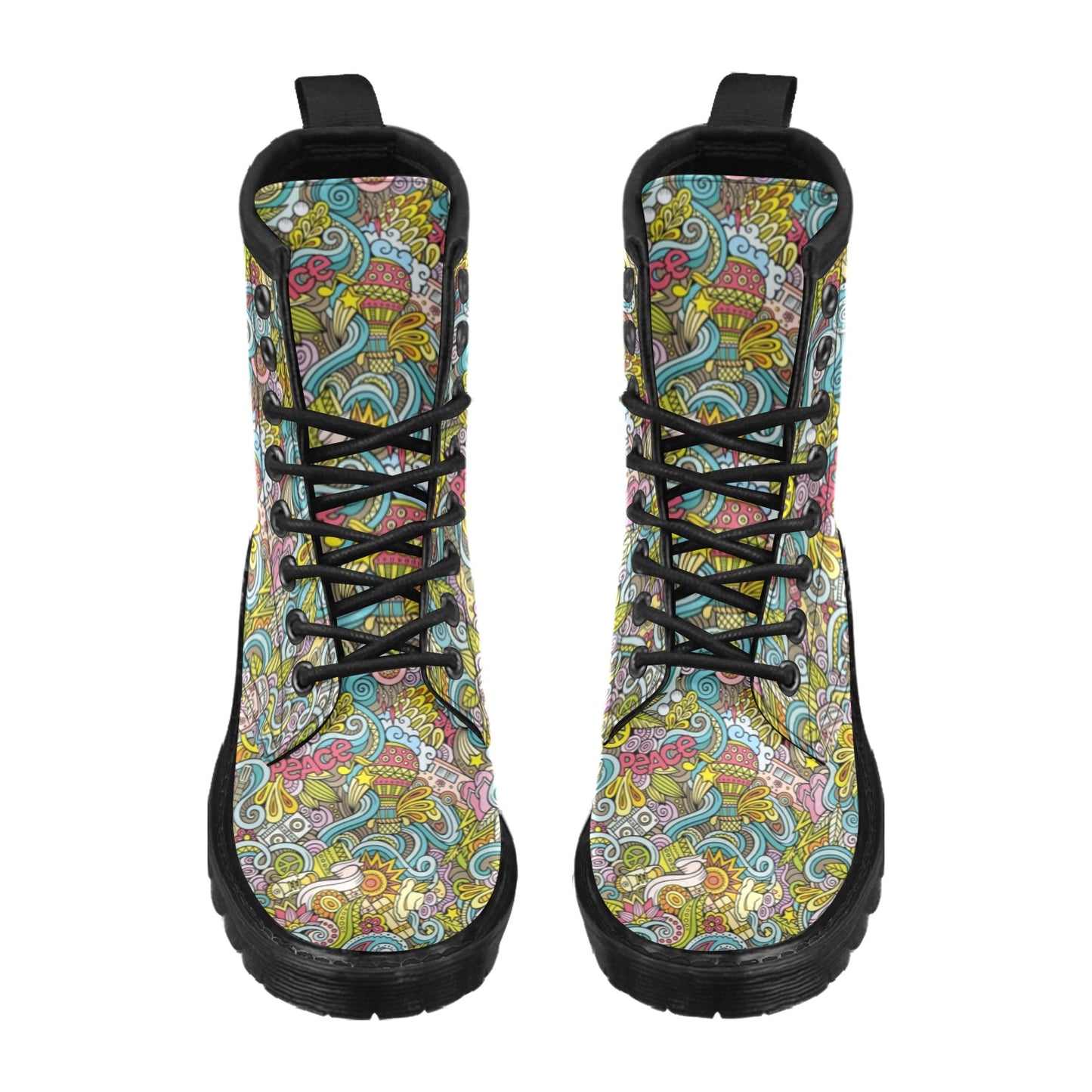 Hippie Print Design LKS301 Women's Boots