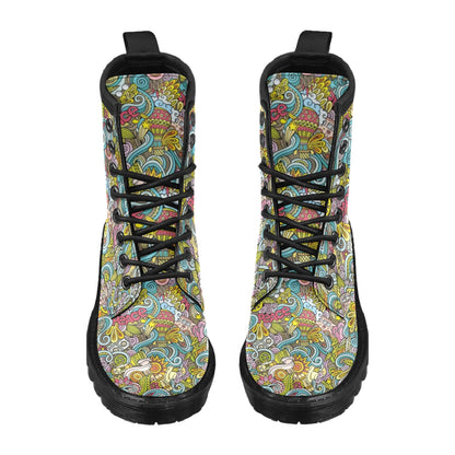 Hippie Print Design LKS301 Women's Boots
