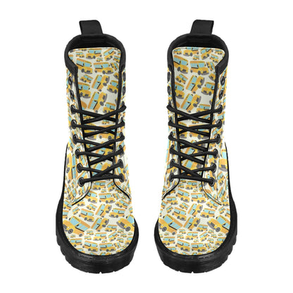 School Bus Print Design LKS301 Women's Boots
