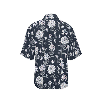 Hydrangea Pattern Print Design HD07 Women's Hawaiian Shirt