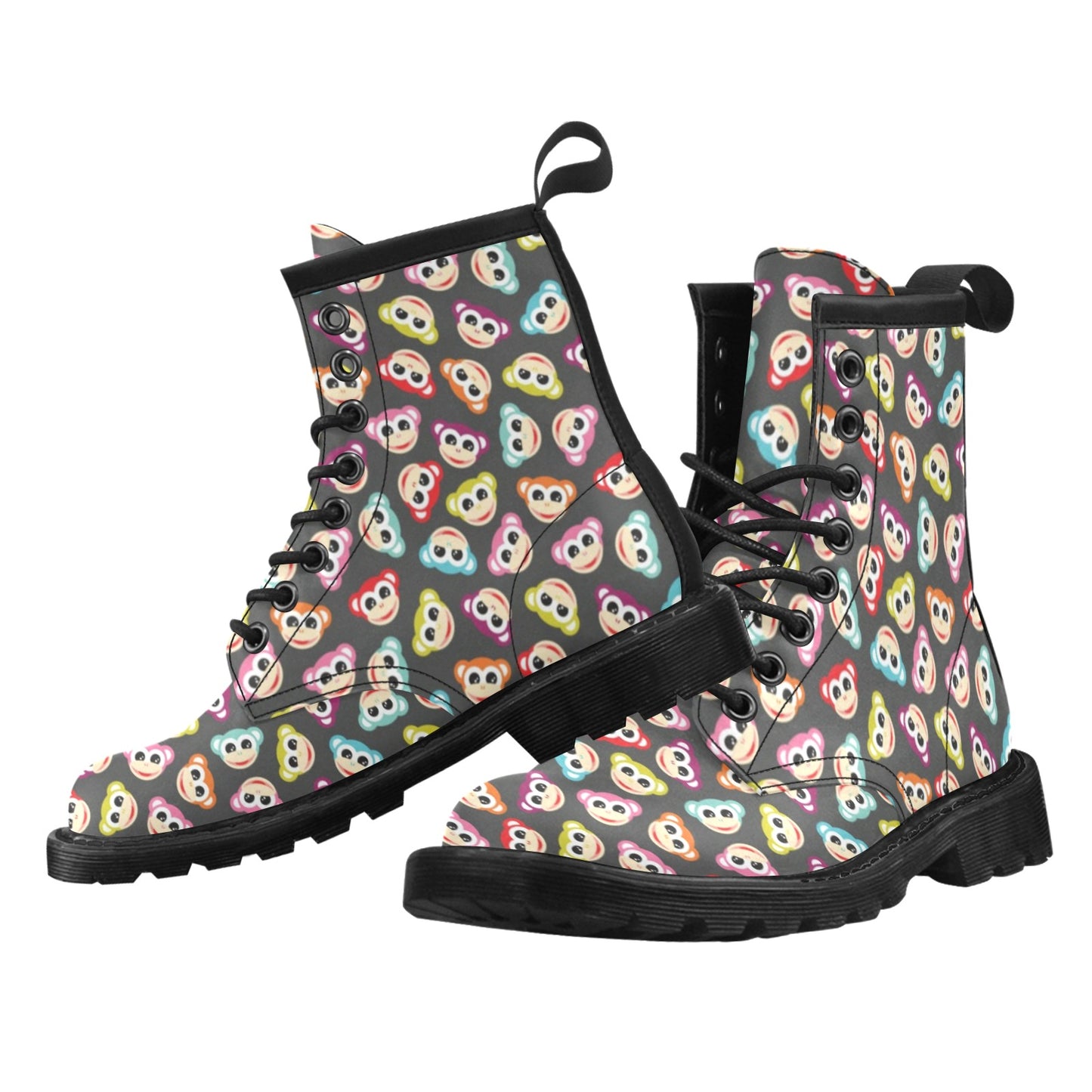 Monkey Head Design Themed Print Women's Boots