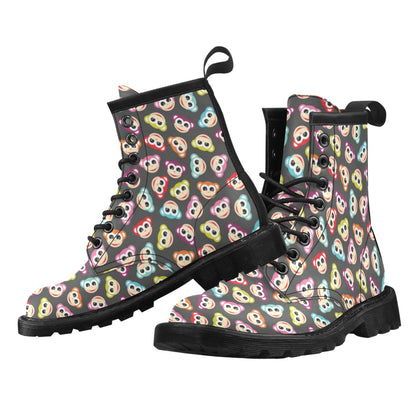 Monkey Head Design Themed Print Women's Boots