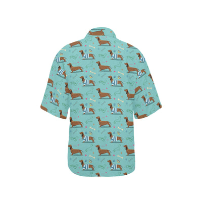 Dachshund Paw Decorative Print Pattern Women's Hawaiian Shirt