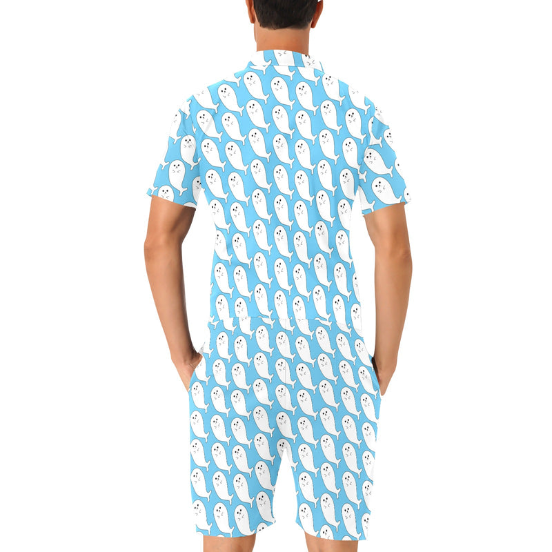 Sea Lion Print Design LKS402 Men's Romper