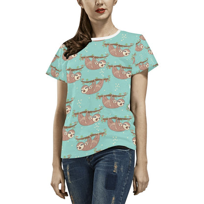 Sloth Print Design LKS302 Women's  T-shirt